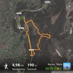 Andaina polo Monte Pituco ao solpor. Trazado elaborado por José Manuel&nbsp;Domínguez.