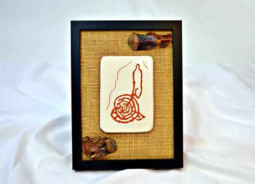 Pezas cerámicas con motivos rupestres do Pornedo. Coa colaboración de Alén das Olas (Marín).