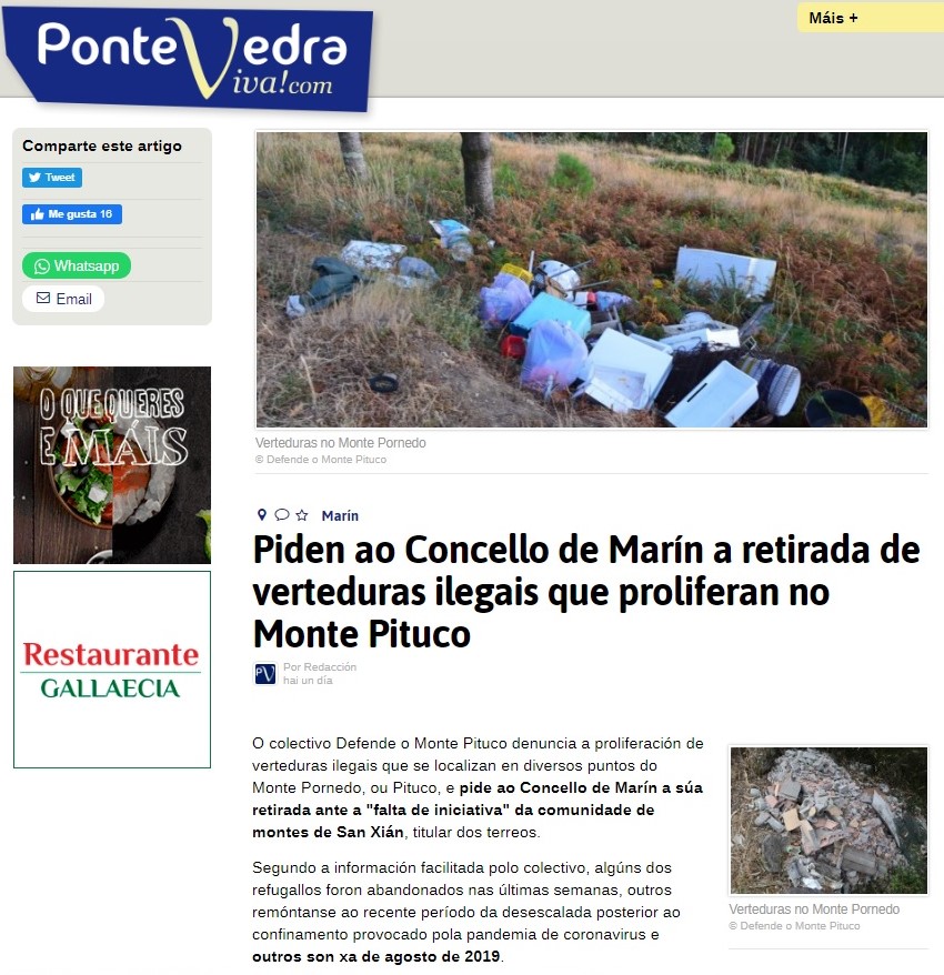 Vertidos: Pontevedraviva. 7 agosto 2020