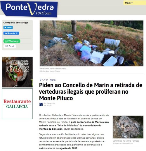 Vertidos: Pontevedraviva. 7 agosto 2020